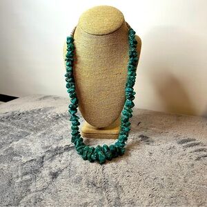 Native American Navajo Rough Turquoise and Heishi Shell Necklace